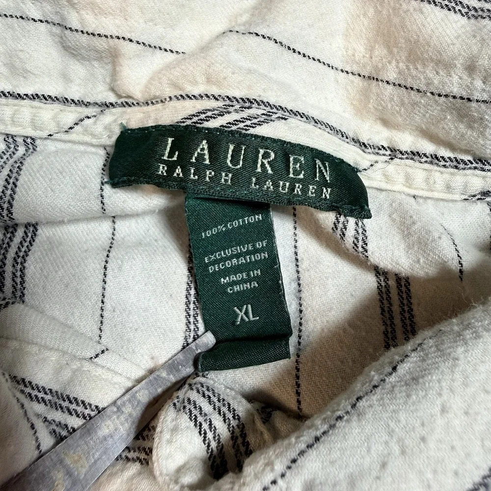 LRL Ralph Lauren Nightshirt Womens XL Flannel Sleep Shirt Button Front Pajama